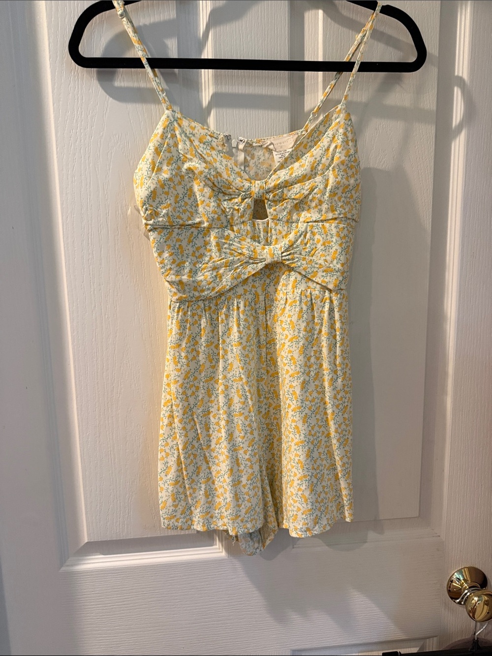 Altar’d state Yellow Floral Bow-Front Romper